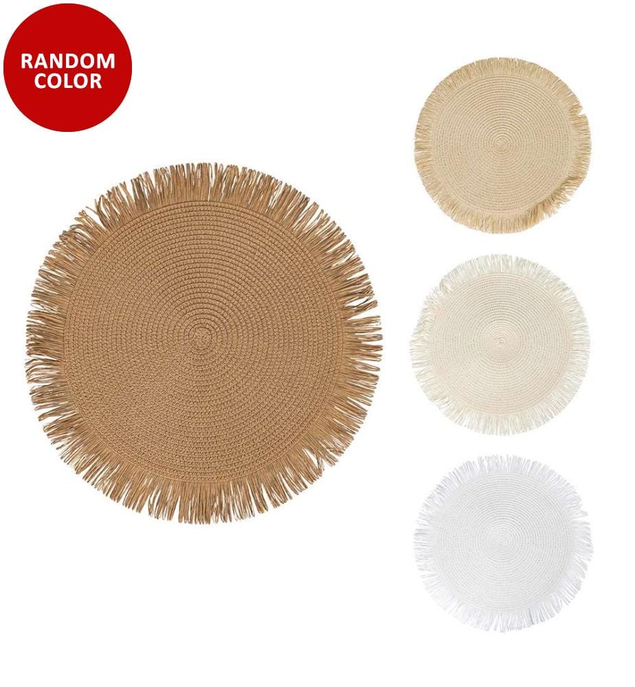 4er-Set Tischsets Aus Papier Fransen Schokoladennuancen - Zufallsfarbe