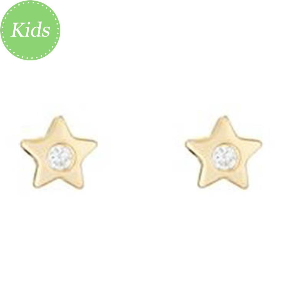 Boucles d'Oreilles Enfant Étoile - Or Jaune