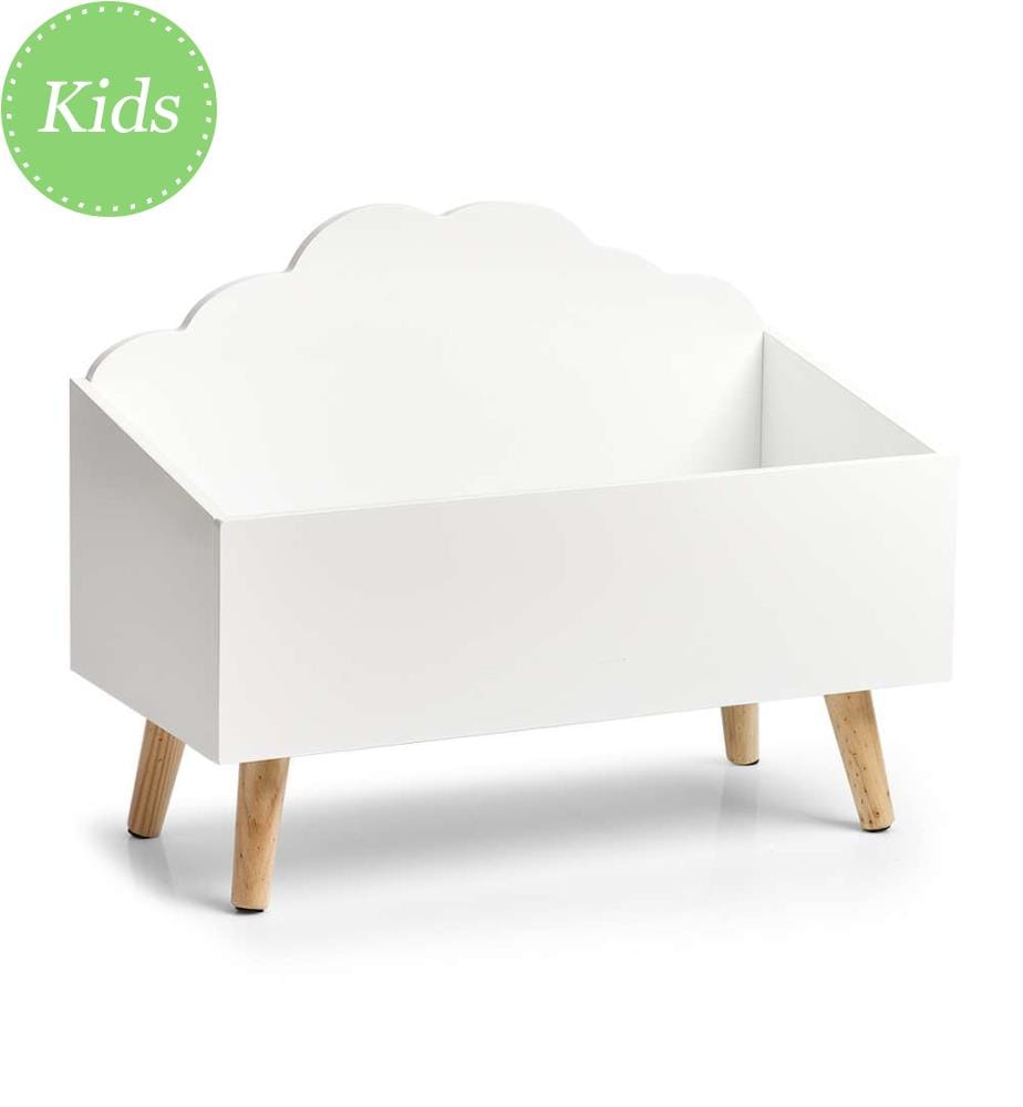 Kinder-Aufbewahrungstruhe Wolke, MDF/Kiefer - Weiss