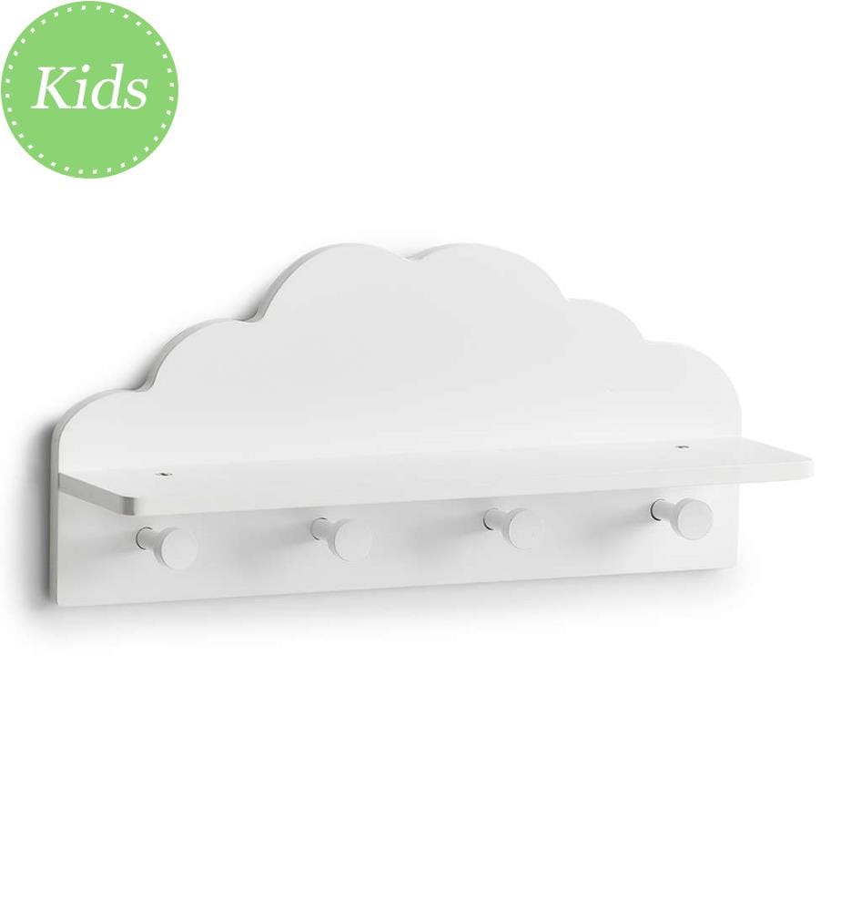 Kinder-Wandgarderobe Wolke, MDF - Weiss