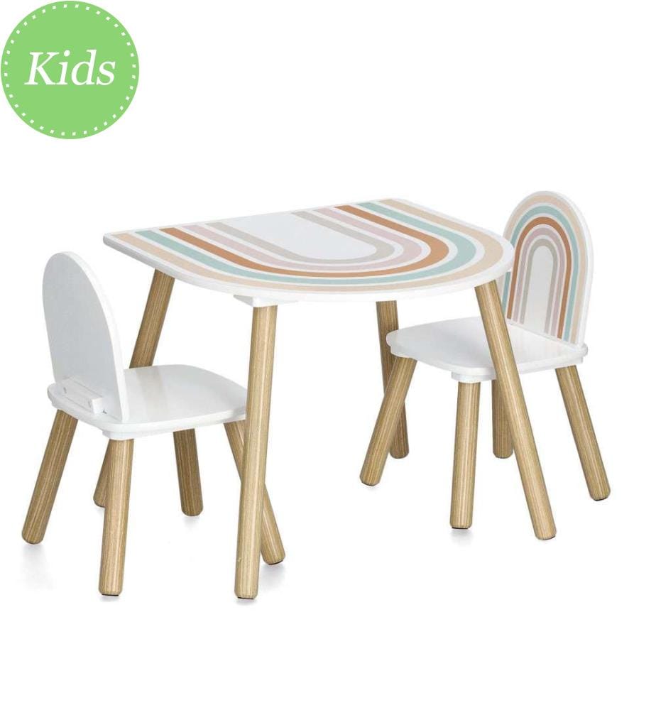 Kindersitzgruppe Rainbow, 3-teilig, Mdf/Pin - Mehrfarbig