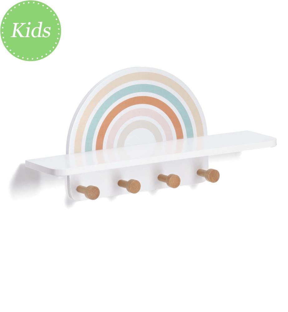 Kinder-Wandgarderobe Rainbow - Mdf/Kiefer