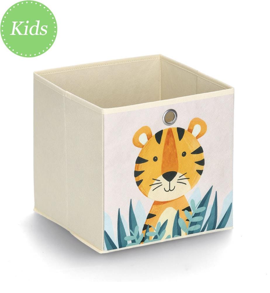 Aufbewahrungsbox Tiger, Vlies - Beige
