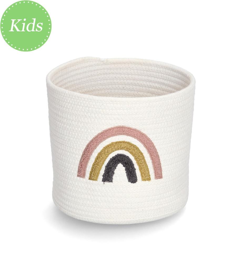 Aufbewahrungskorb Rainbow, Baumwolle/Polyester - Weiss