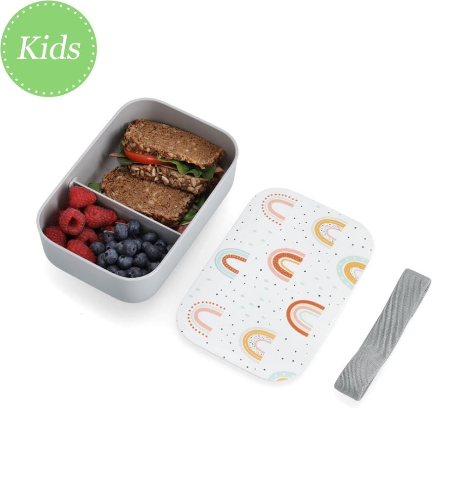 Lunch Box Rainbow, Kunststoff - Grau