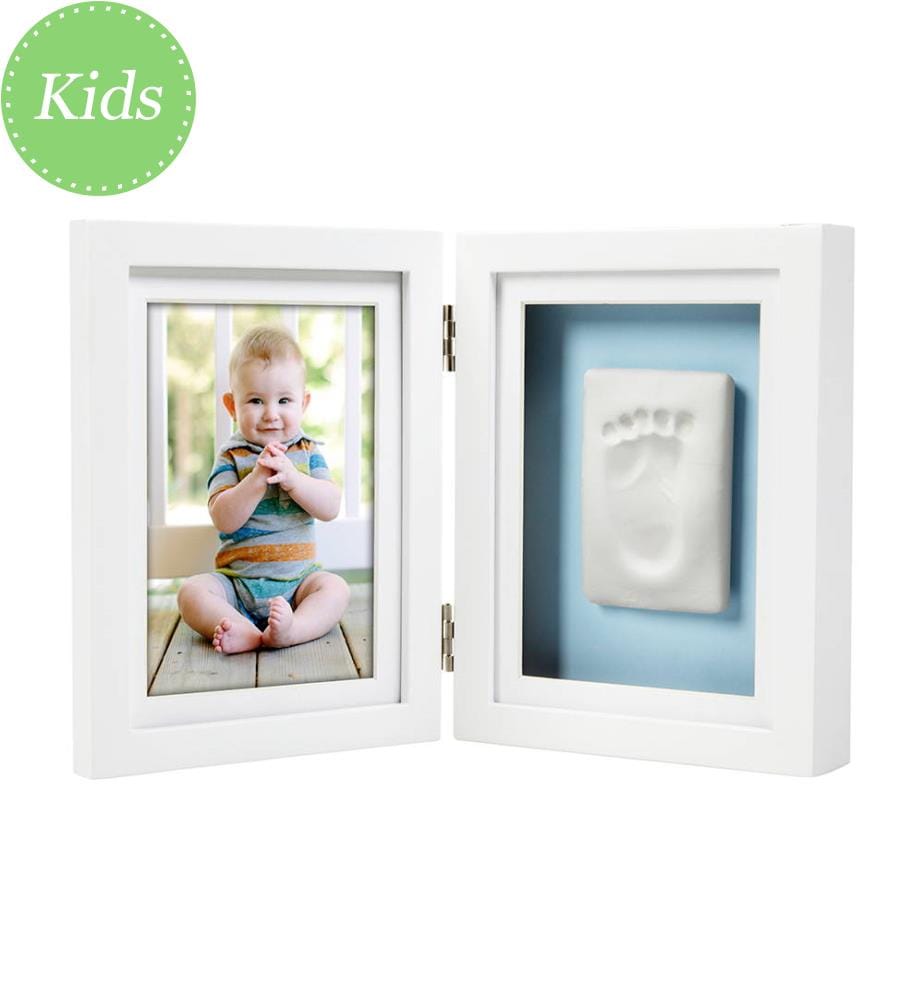 Cornice da Foto con Kit per Impronta - Bianco e Azzurro