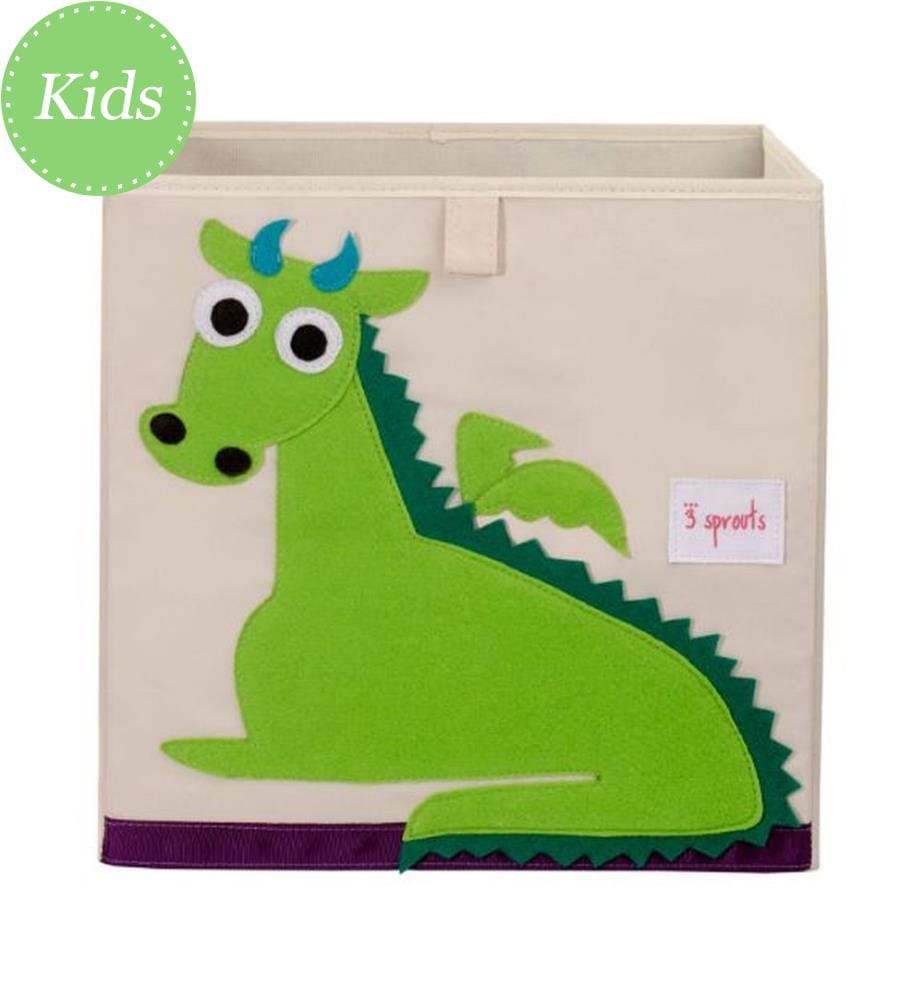 Boîte de Rangement Dragon - Crème et Vert