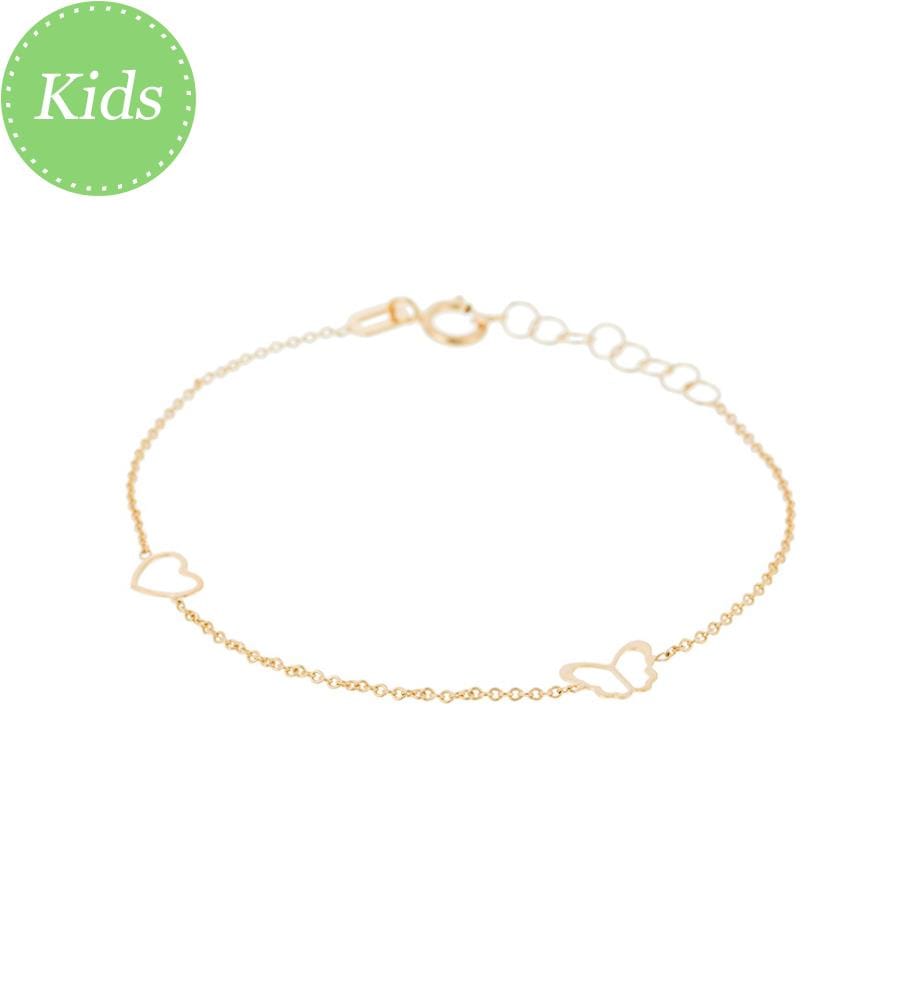 Armband Coeur & Papillon - Gelbgold 375/1000