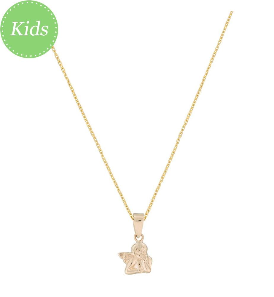 Pendentif Enfant Ange Amoureux - Doré