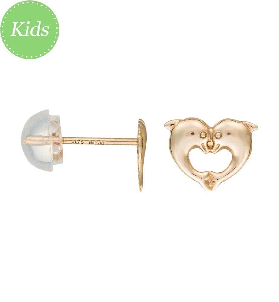 Boucles d'Oreilles Dauphins Merveilleux - Doré