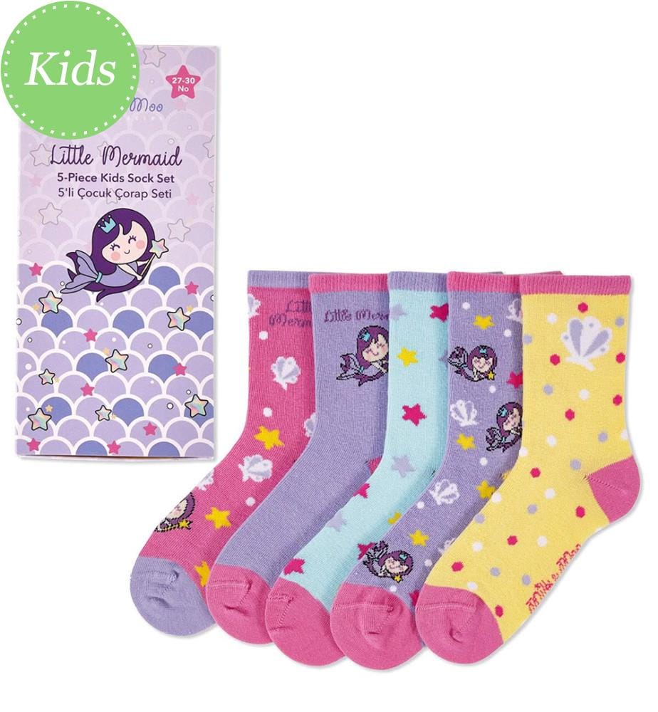 5er-Pack Meerjungfrau-Socken - Grösse 27-30