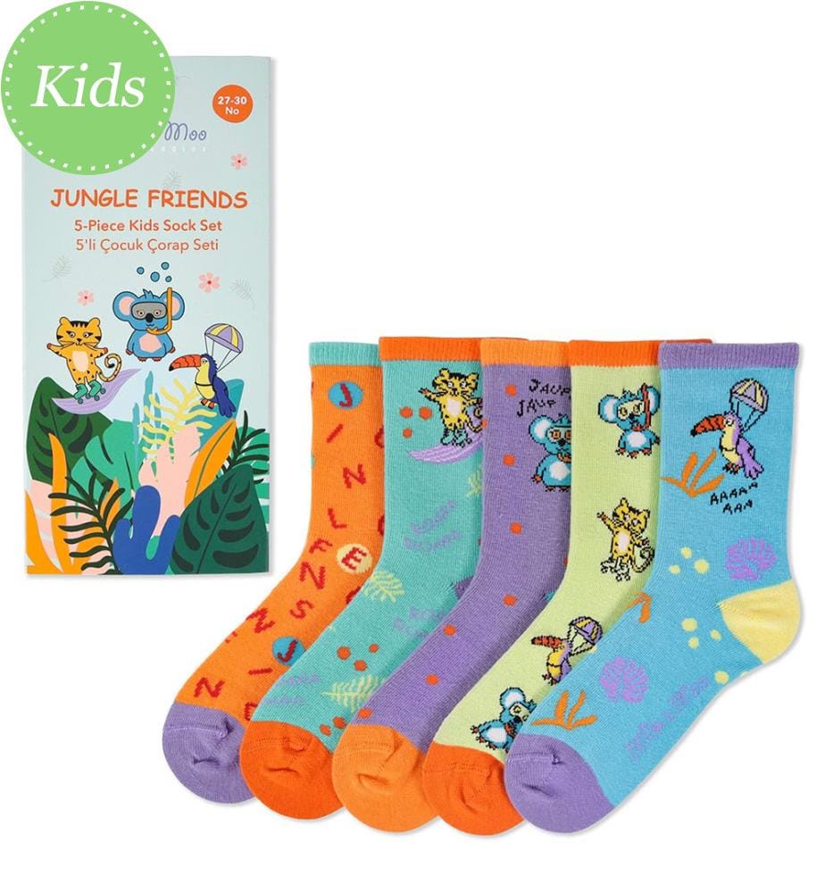 5er-Pack Jungle Friends Socken - Grösse 27-30