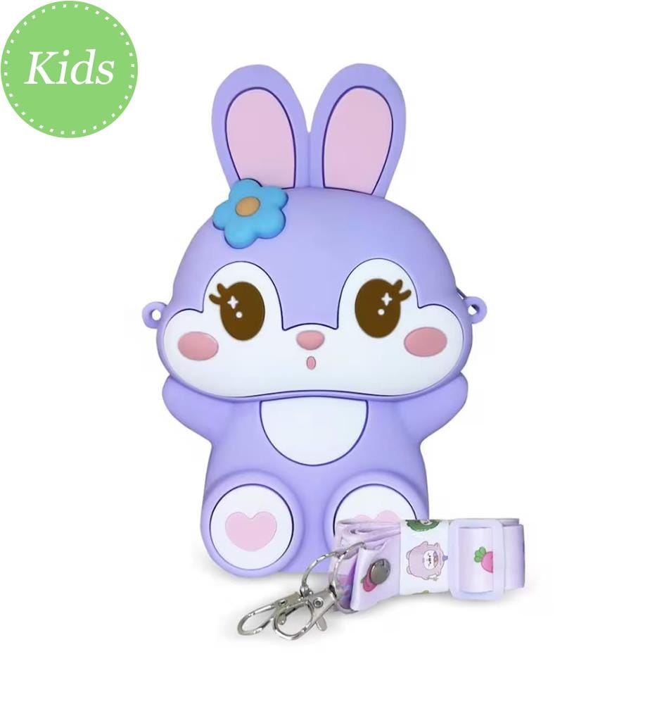 Runde Umhängetasche Purple Bunny