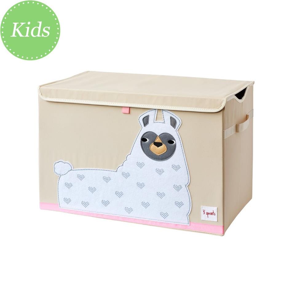 Llama Spielzeugtruhe - Beige und Weiss