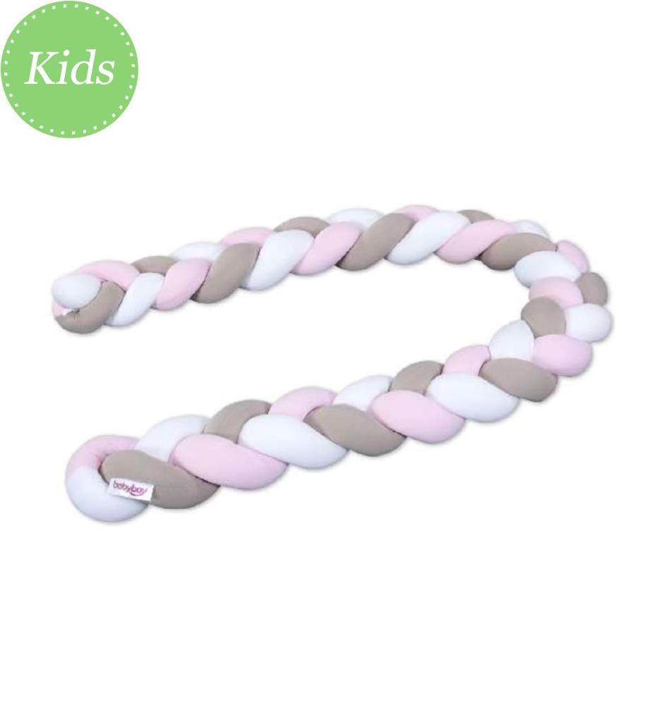 Nestchenschlange Geflochten - Weiss/Beige/Rosa 280cm