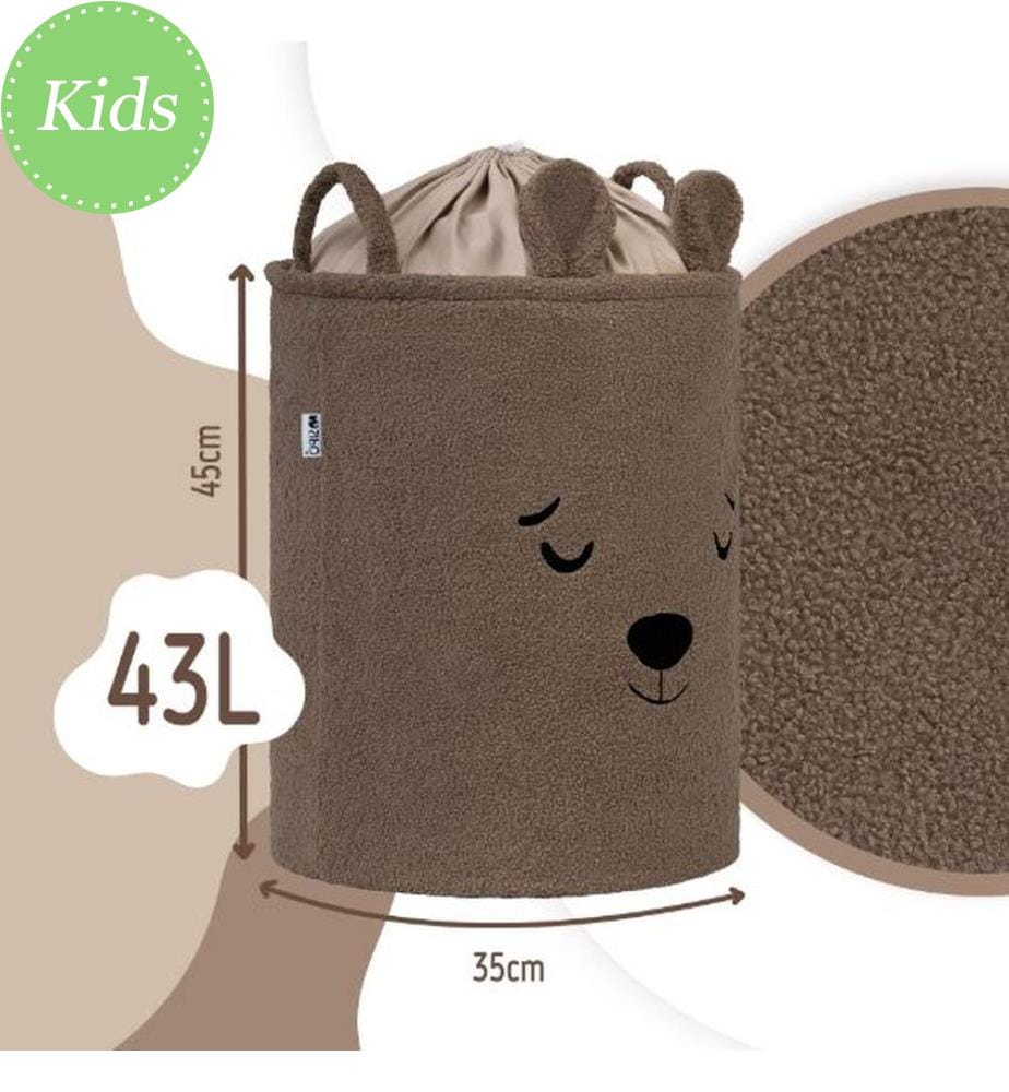 Aufbewahrungskorb Bouclé Bär braun