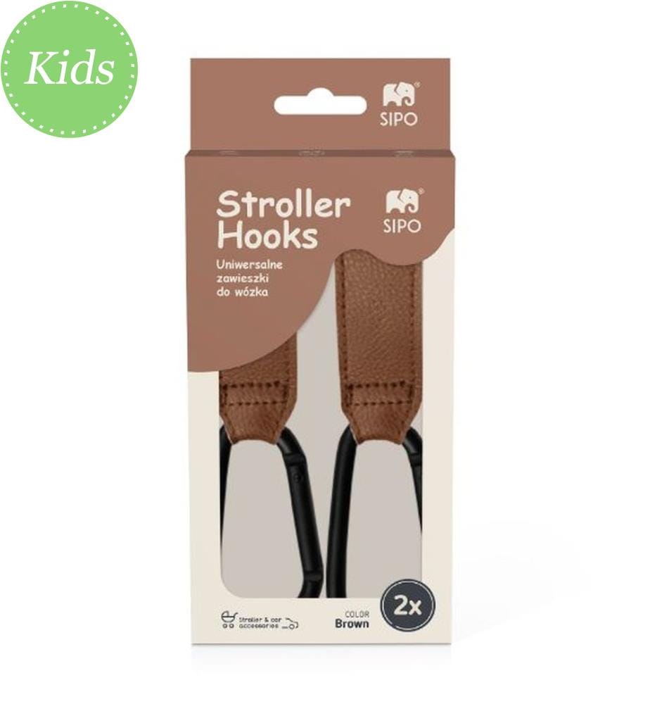 Kinderwagenhaken braun 2Stk