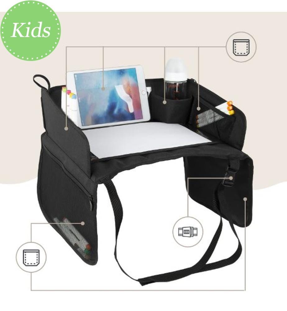 Reisetablett für Kinderkindersitze schwarz