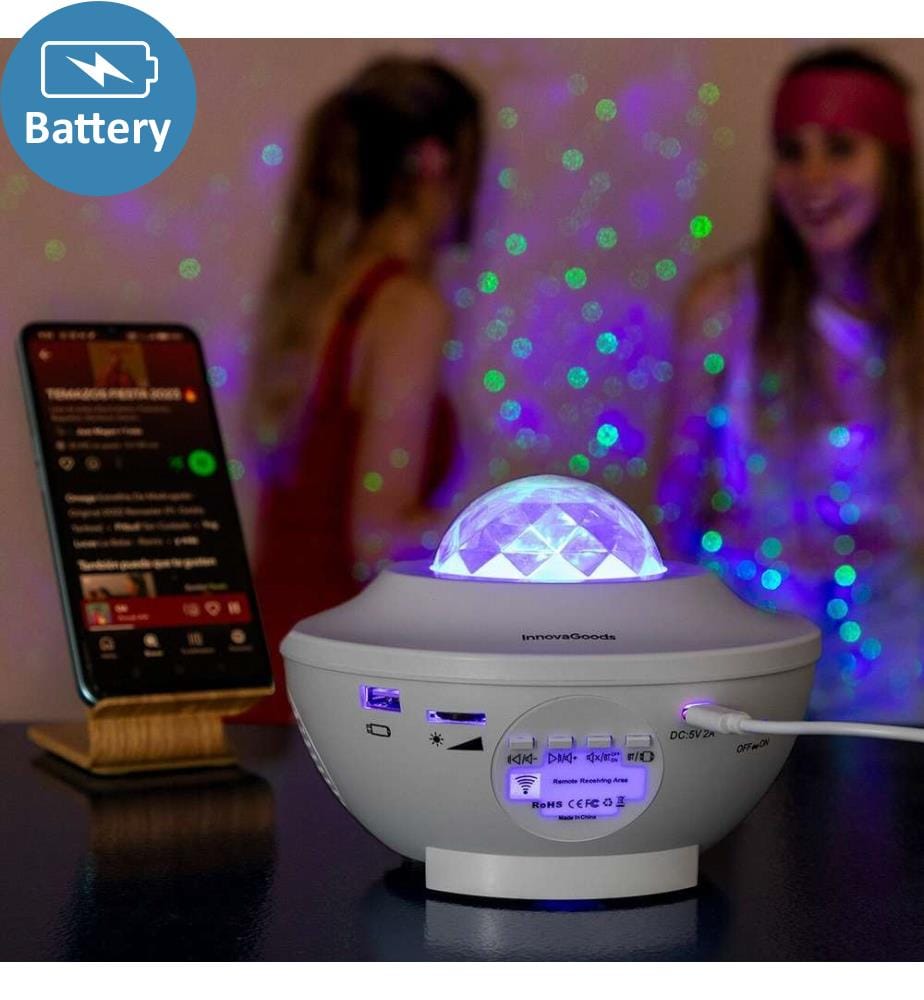 LED- und Laser-Sternprojektor mit Lautsprecher Sedlay