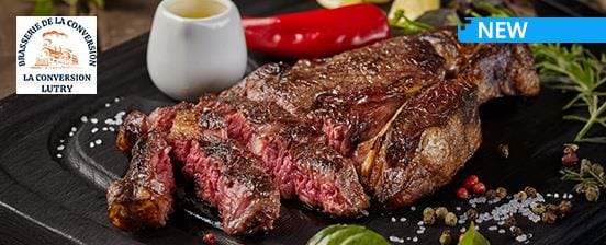 Menu Entrecôte de boeuf sur ardoise