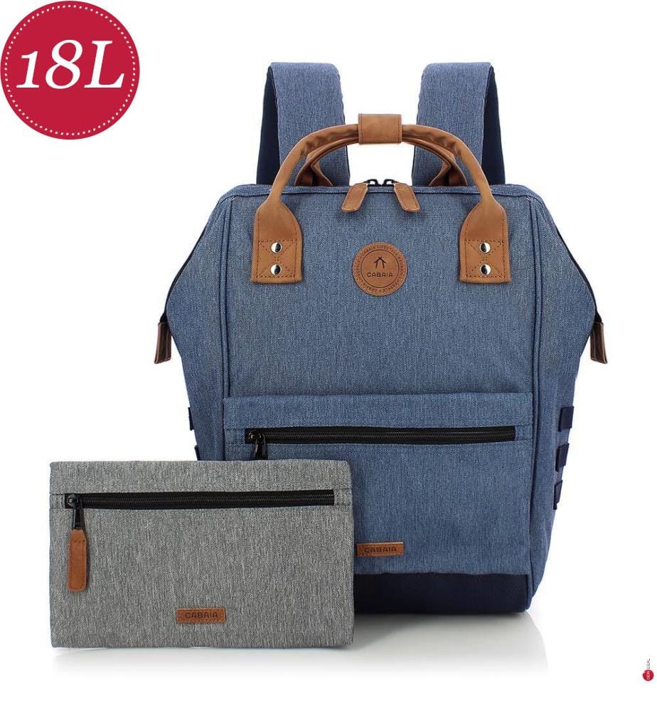 Rucksack mit 2 Auswechselbaren Vordertaschen Adventurer Medium 18 L Paris - Blau