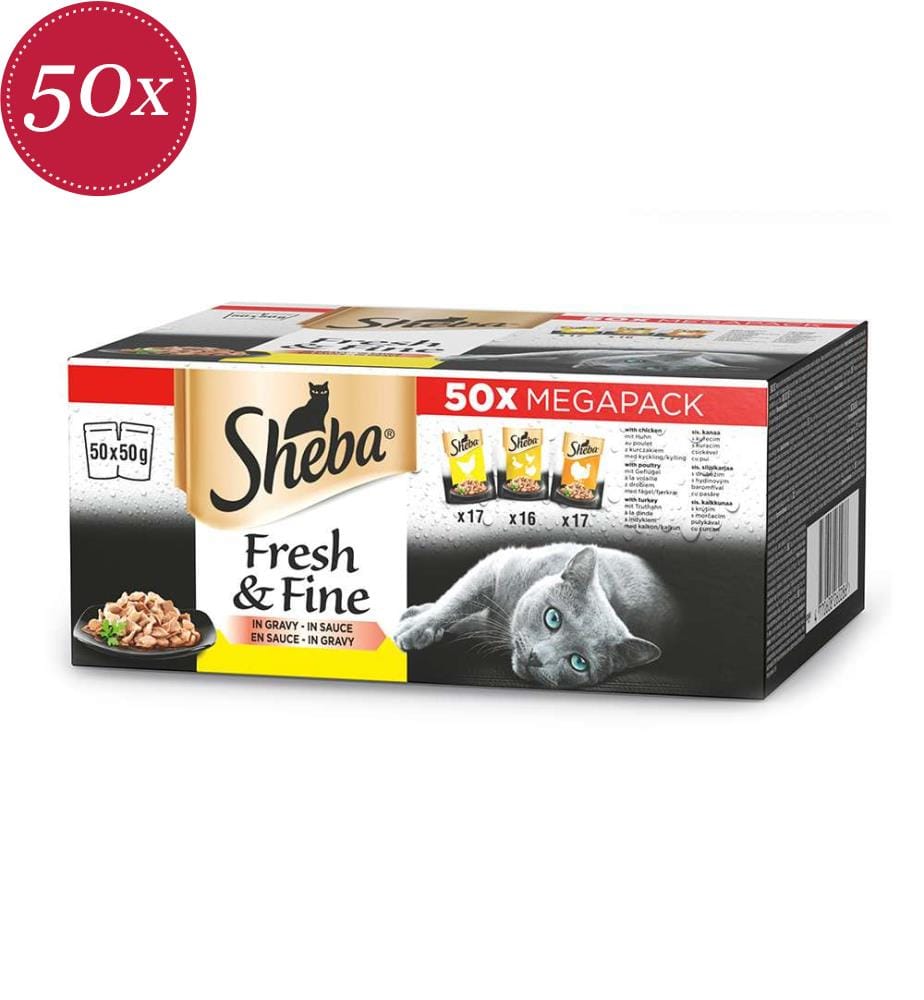 50 x Sheba Fresh & Fine sachets variation de volailles - 50g