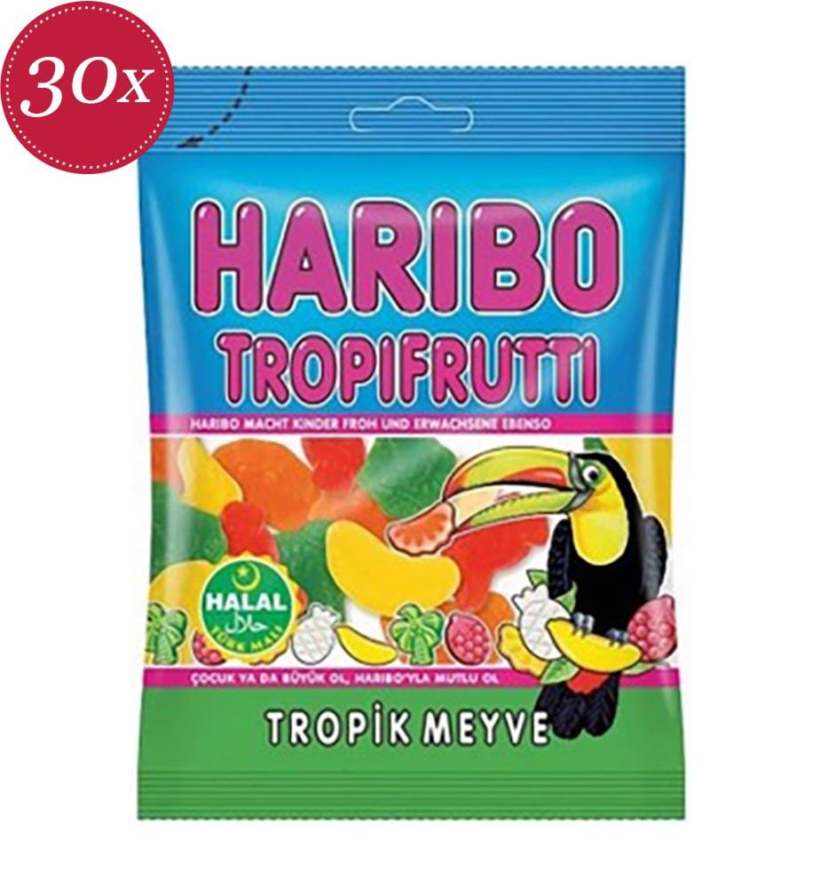 30 x Haribo HALAL Tropi Frutti Bonbons - 100g