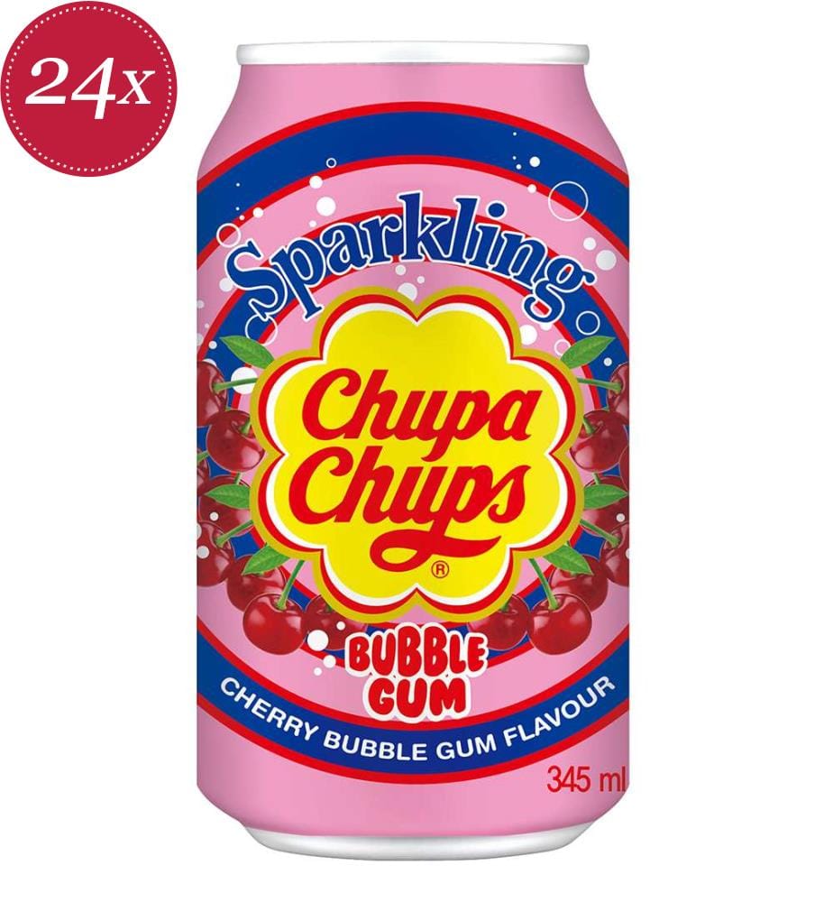 24x Chupa Chups Cherry Bubble Gum Boîte - 345ml