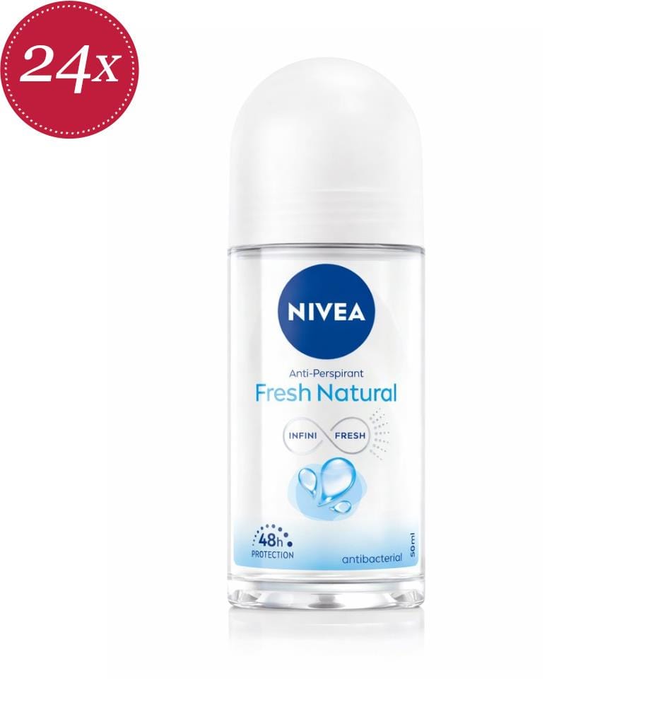 24x Natürliches, erfrischendes Roll-on-Deodorant – 50 ml