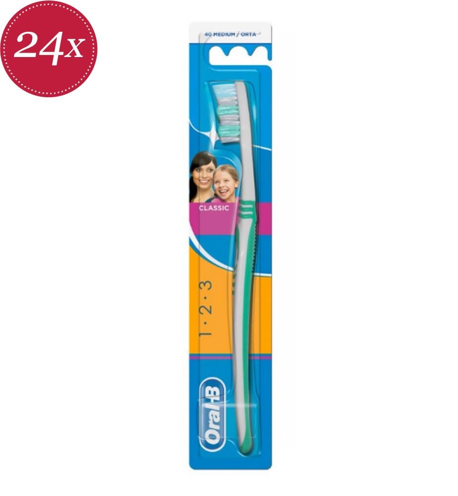 24er-Set Classic 1.2.3 Medium Zahnbürsten