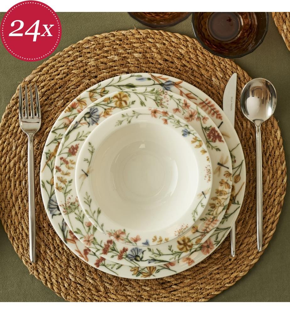 Tafelservice Flores 24-teilig - Mehrfarbig