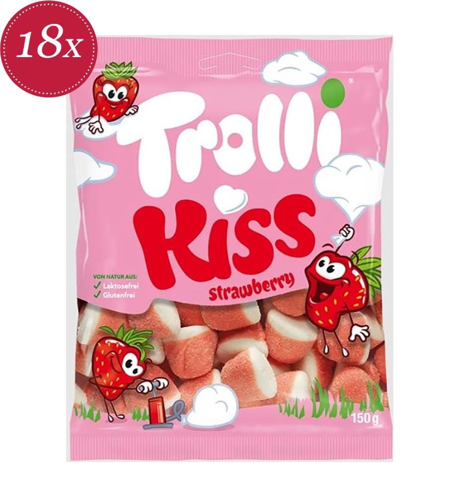 Confezione da 18 Trolli Strawberry Kiss Beutel - 150g