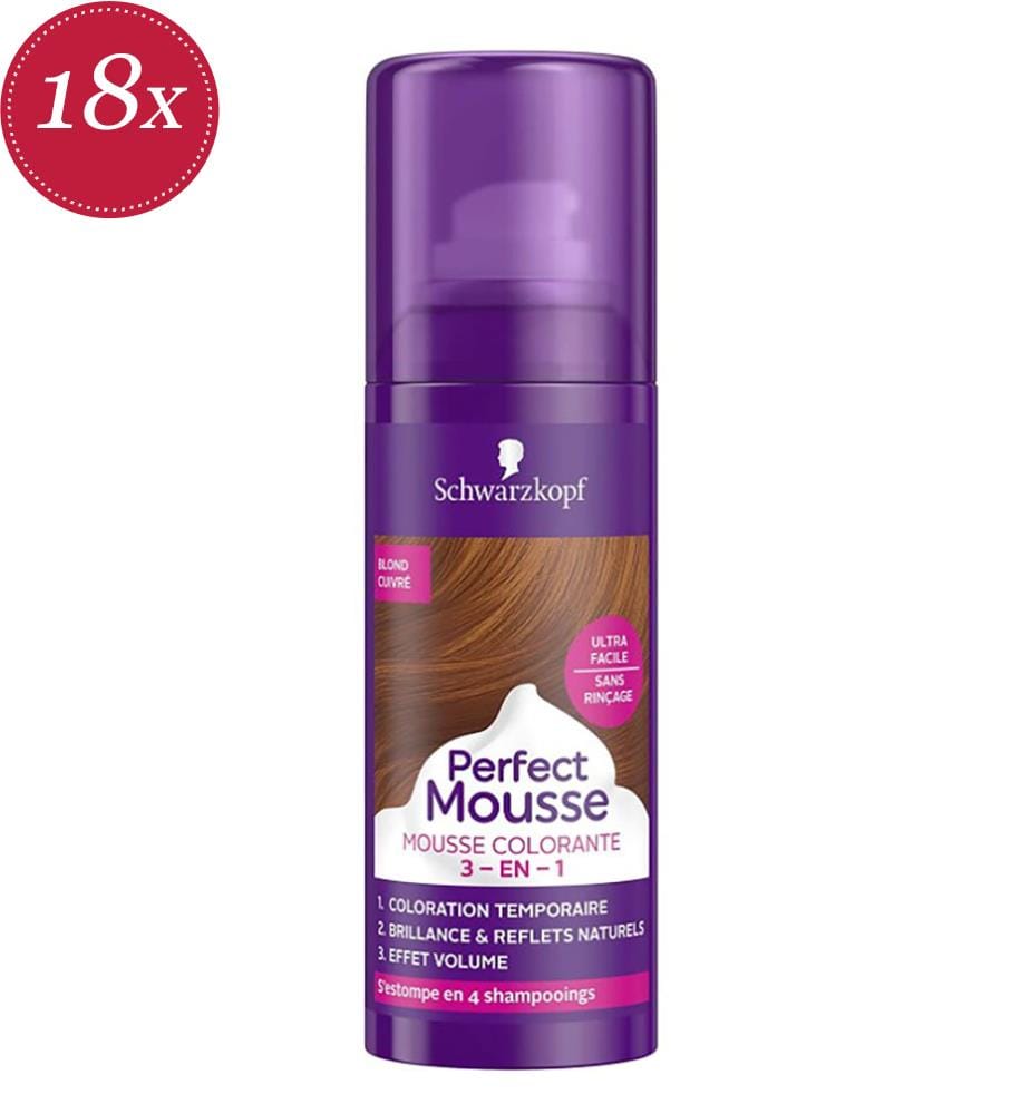 18 confezioni di mousse colorante per capelli Perfect da 120 ml, biondo ramato