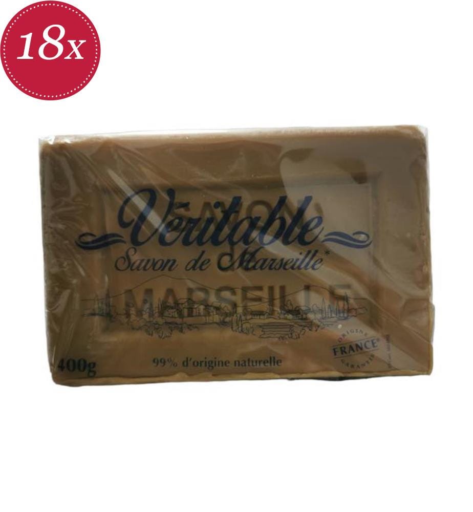18 Stück feste Seife à 400 g, Marseiller Seife – braun
