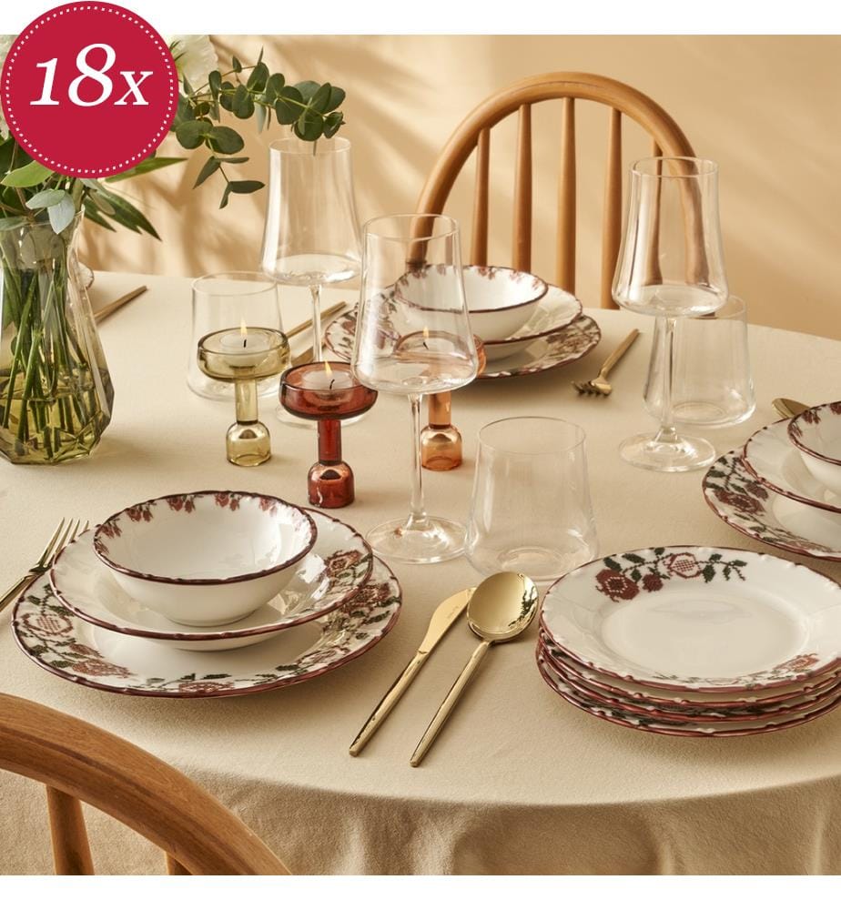 Service de table Jolly 18 pièces - Rouge