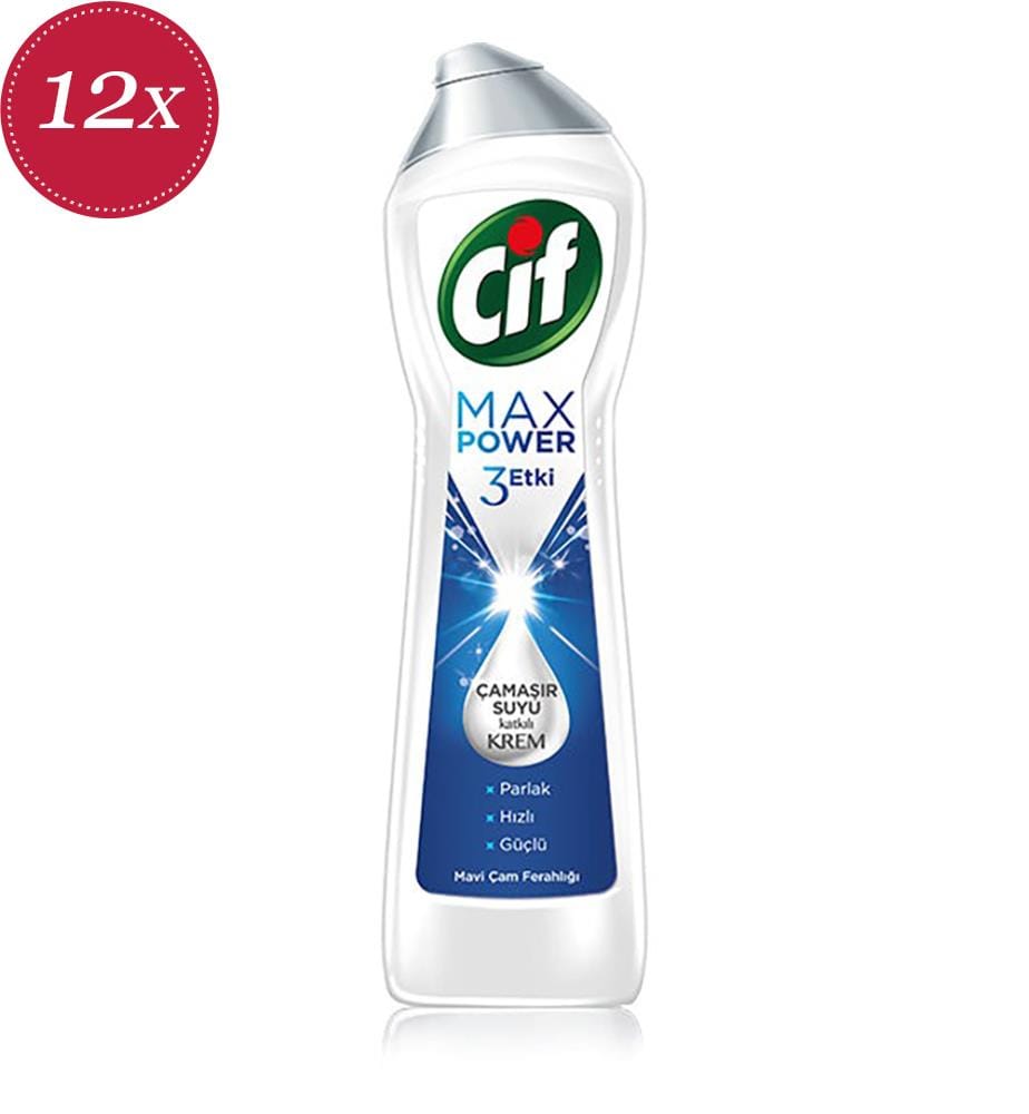 Lot de 12 Crèmes Cif Max Power 3 Effet Fraîcheur Pin Bleu - 12 x 500 ml