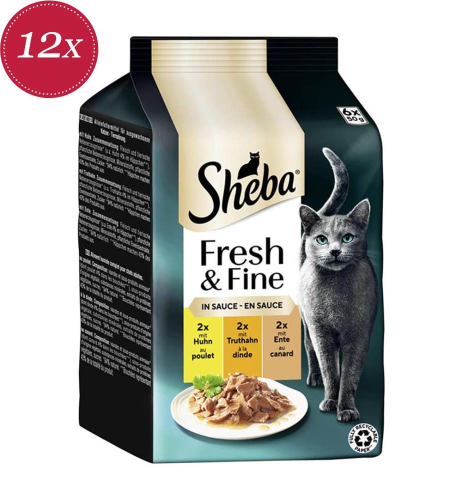 12x - Sheba® - Multipack poulet, dinde & canard en sauce - 6x50g