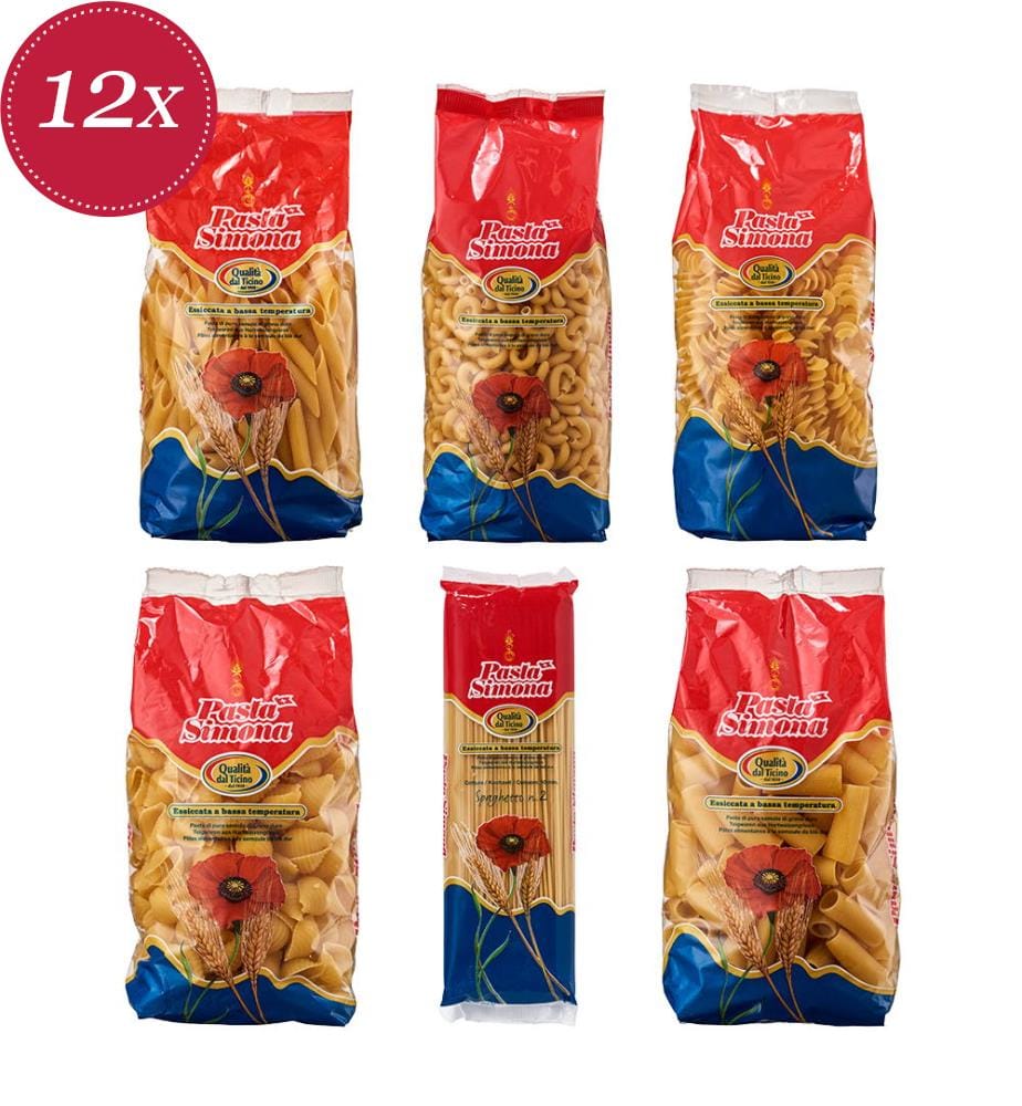 Pasta Simona Ensemble de Sachets de Pâtes - 12 x 500 g