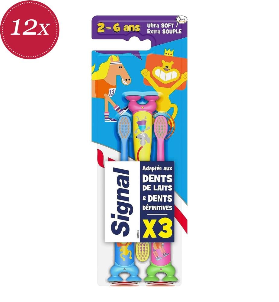 12 x 3 Dschungelkönig Handzahnbürsten - Mehrfarbig