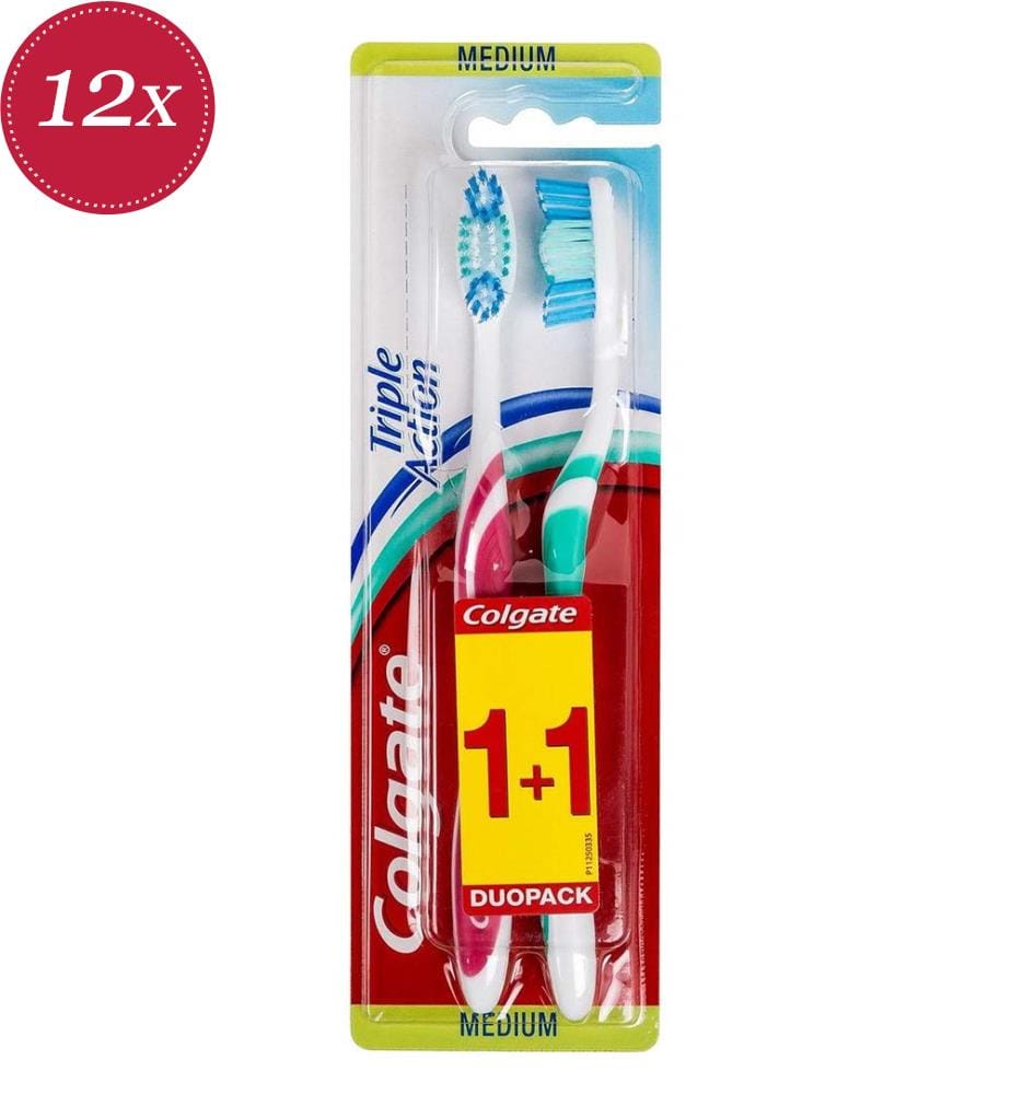 Confezione da 12 spazzolini da denti Colgate Triple Action Medium