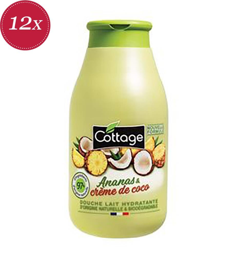 Pack of 12 Cottage Lait Douche Ananas & Crème de Coco - 50 ml