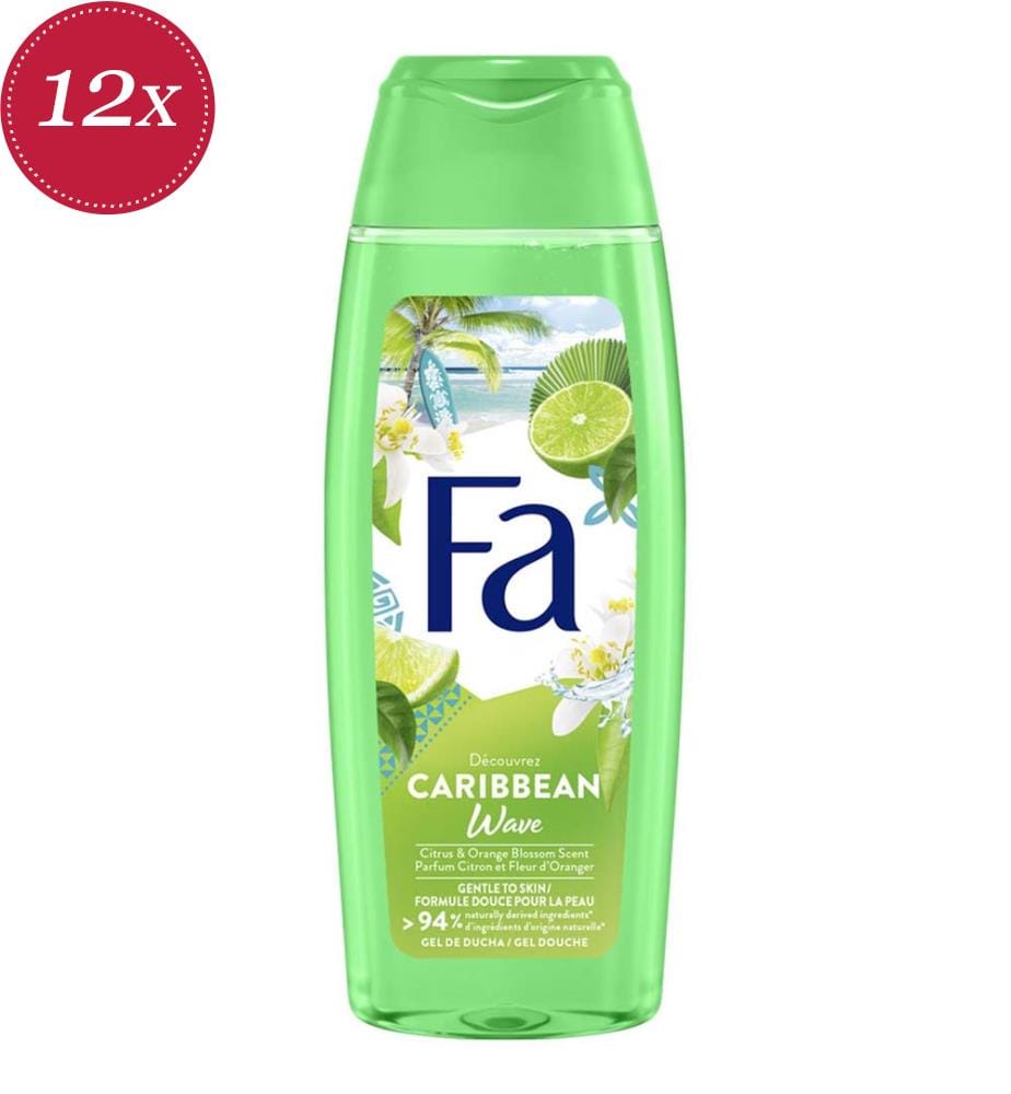 Confezione da 12 gel doccia Caribbean Wave al limone e fiori d'arancio - 250 ml