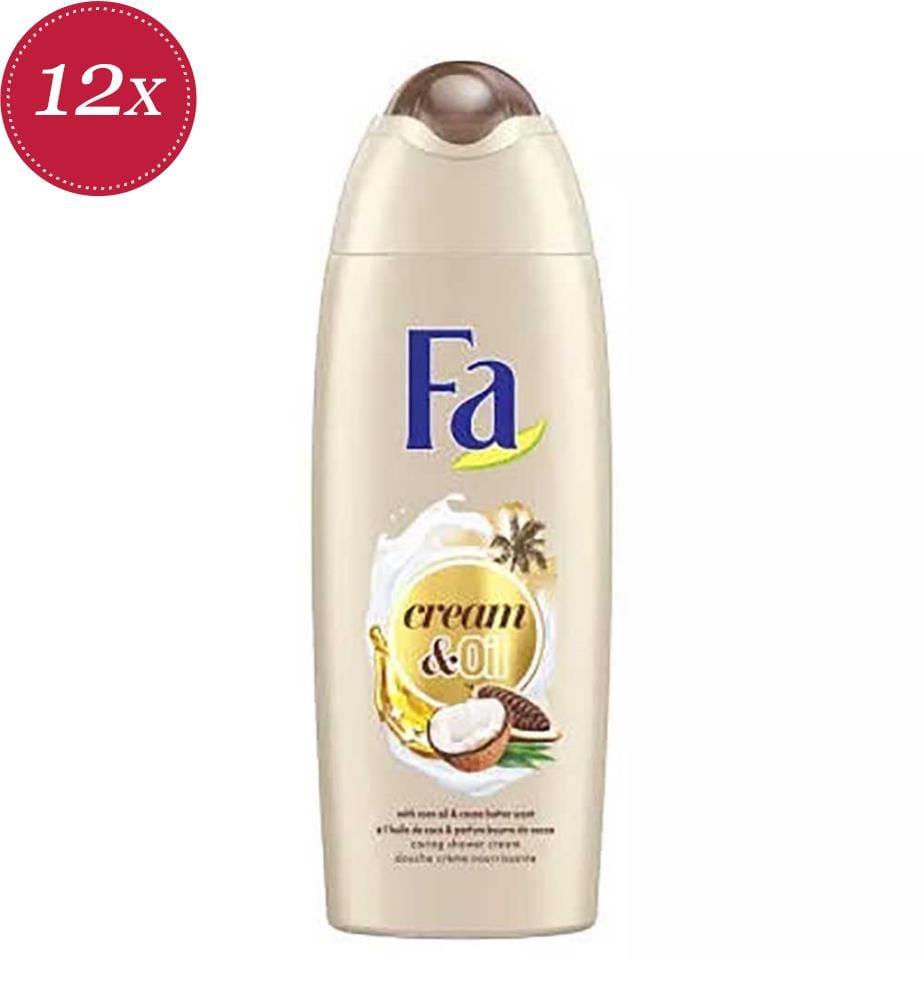Confezione da 12 Gel doccia all'olio e olio di cocco e burro di cacao - 50ml