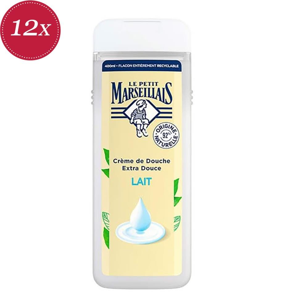 Set di 12 gel doccia al latte 400 ml