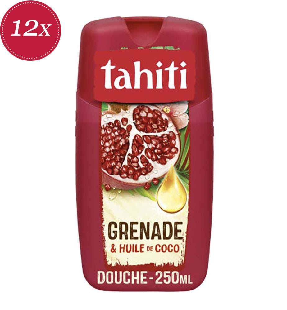 12er-Pack feuchtigkeitsspendende Duschgels mit Granatapfel und Kokosöl - 250 ml