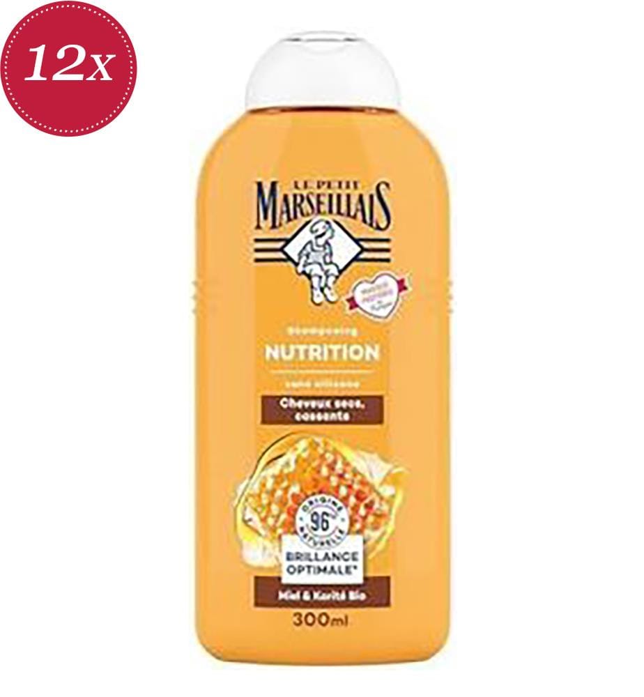 12 Shampoo nutrienti per capelli secchi al miele e al burro di karité biologici - 300 ml