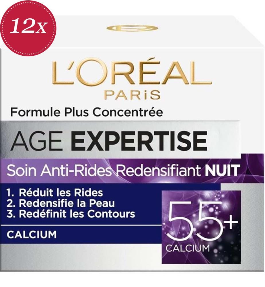 Confezione da 12 creme da giorno antietà Age Expertise 55+ al calcio - 50 ml