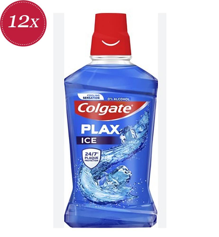 Lot de 12 Colgate Bain de  Bouche 500ml Plax - Fresh & Protect Ice