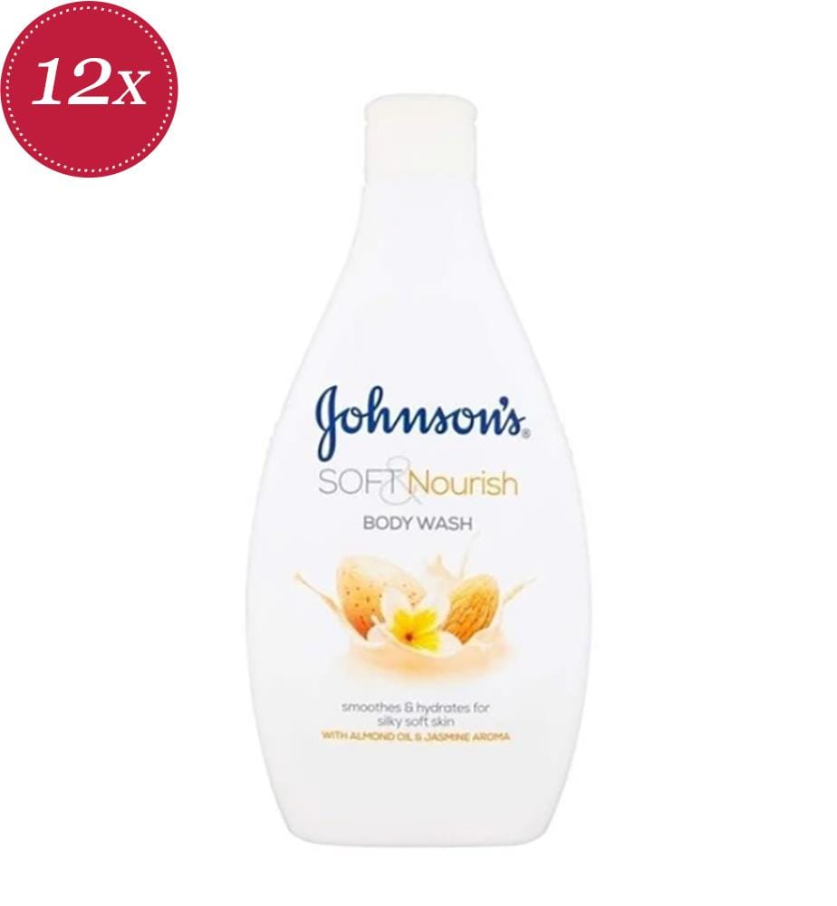 12er-Pack Johnson'S Duschgel 400ml Soft Nourish - Mandelöl und Jasmin