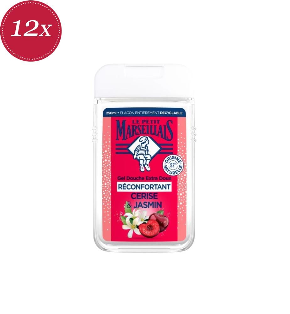 12er-Set Extra sanftes, beruhigendes Duschgel - Kirsche & Jasmin - 250ml